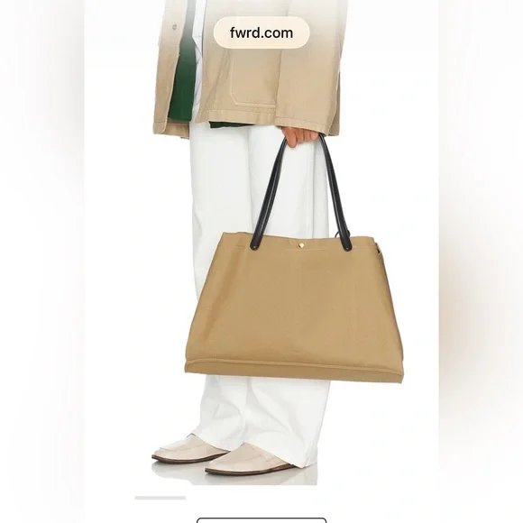 The Row XL Idaho Tote Being Canvas Leather Trim W1592 W253 + Pouch - Picture 3 of 16